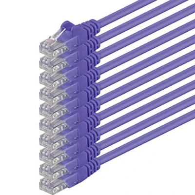 Immagine di 2m porpora 10 pezzi Rete Cavi Cat6 CAT 6 250MHz non contiene alogeni compatibile con 5e / CAT6a CAT7 100 1000 10000 Mbit s per switch, router, modem, Patchpannel, Access Point, pannelli di permutazione