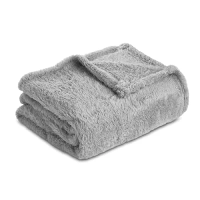 Immagine di Homebliss Coperta Plaid in Pile 150 x 200 cm, Singola Flanella Certificato Oeko TEX®, per Divano e Letto, Lenzuolo Sopra Flanella,Coperta Morbida Grigio Chiaro