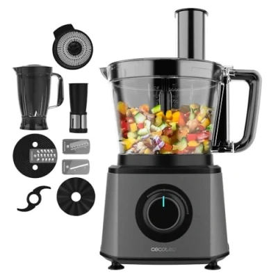 Immagine di Cecotec Processore di alimenti Paprika 1300 Full, 2000W Potenza, Acciaio Inossidabile, 2 Velocità, 3 Dischi da Taglio, Include Ciotola 3,5 L, Caraffa 1,8 e Spremiagrumi