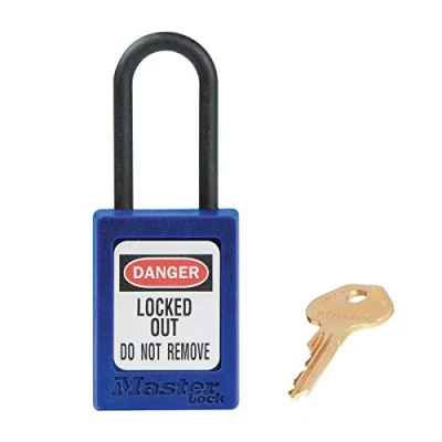 Immagine di Master Lock S32BLU Lucchetto di Sicurezza in Materiale Termoplastico per Installazione Elettrica, Blu, Archetto 3,8 x 1,6 cm