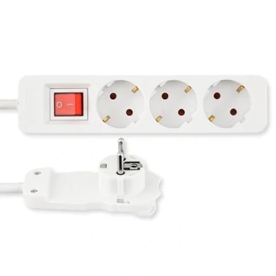 Immagine di REV 0012326114 Multipresa con interruttore 3 scomparti Bianco Schuko 1 pz.