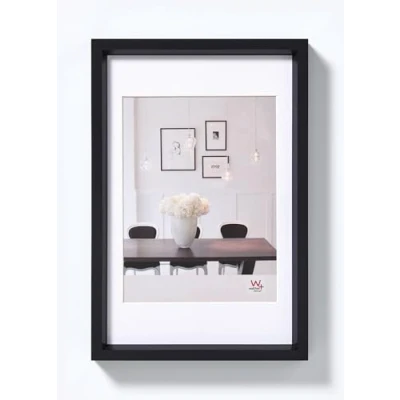 Immagine di walther design nera 40 x 60 cm con passe partout, cornice in plastica Steel Style ES460B
