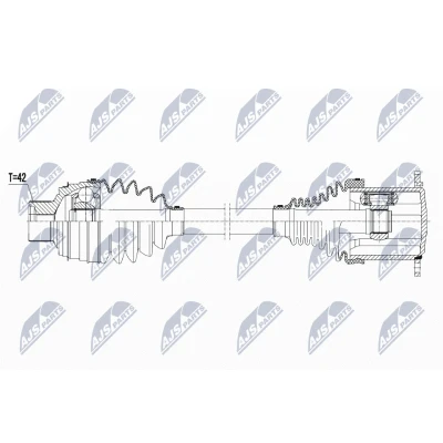 Immagine di NTY NPW AU 053 Albero motore / Semiasse Assale anteriore Sx, Dx 492