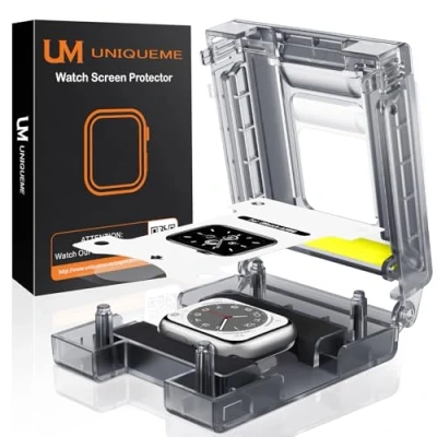 Immagine di UM UNIQUEME per Apple Watch S10 42 mm protezione dello schermo TPU flessibile la di iwatch mm, senza bolle, trasparente HD, copertura completa 4 pezzi
