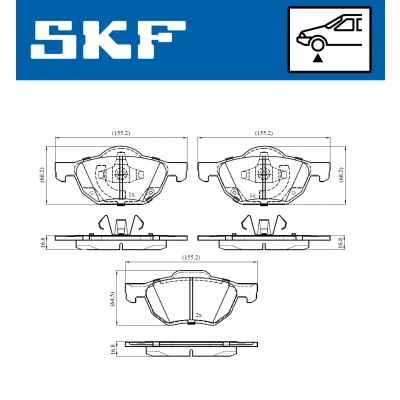 Immagine di SKF VKBP 80518 A Kit pastiglie freno con segnalatore acustico usura