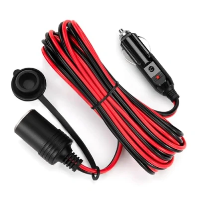 Immagine di GUNGY 4M Prolunga Accendisigari 12V/24V Presa 16AWG Cavo di Auto Impermeabile con Fusibile 15A per Camper Caravan Frigo Compressore