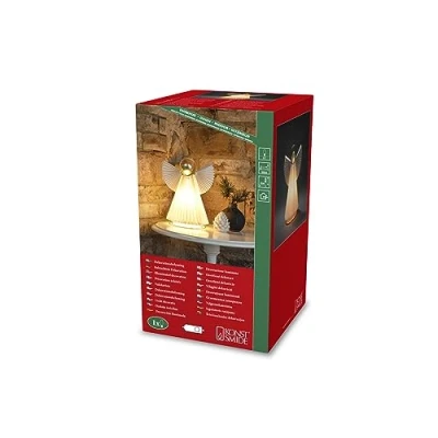 Immagine di Konstsmide Angelo di Carta, Mini, Collegamento con Interruttore on/off, Senza Lampadina, Attacco E14, 230 V, Interno, Cavo, Bianco/Ottone