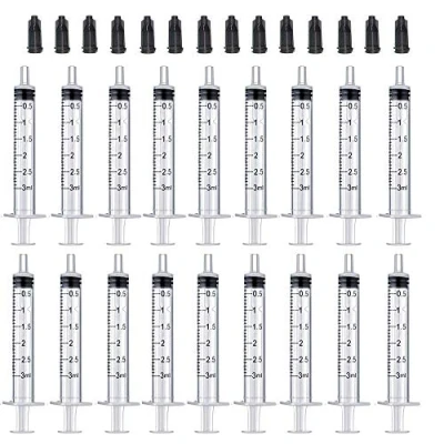 Immagine di Gufastoe 40pcs 3ml Asettico Siringa(Senza Ago) con Tappi,Siringa di Plastica,Siringhe Monouso per l&#039;alimentazione Piccoli Animali Domestici e Laboratorio Scienze ECC