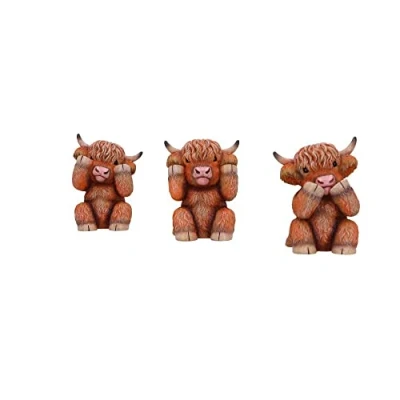 Immagine di Nemesis Now Three Wise Highland Cows, marrone, 9,6 cm