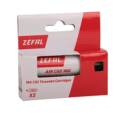 Immagine di ZEFAL Cartuccia CO2 16G con Filettatura 2 Cartucce per Pompa Bici Bombolette Gonfia e Repara