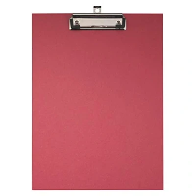 Immagine di Exacompta 17295E Porta blocco in carta patinata con clip e sistema di fissaggio a parete formato 23 cm x 32 per documenti A4 colore rosso.