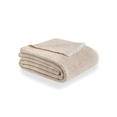 Immagine di Todocama coperta in cotone extra morbido, quattro stagioni, copriletto multiuso, plaid per letto, pile, copriletto, copriletto. (120 x 180 cm, beige sabbia),