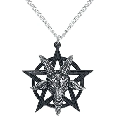 Immagine di Alchemy Gothic Baphomet Pendant Uomo Collana Nero/Argento Peltro
