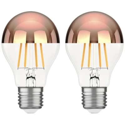 Immagine di ledscom.de 2 pezzi E27 lampadina LED, A60, bianco caldo (2600 K), 7,5 W, 839lm, specchio della testa (oro rosa)
