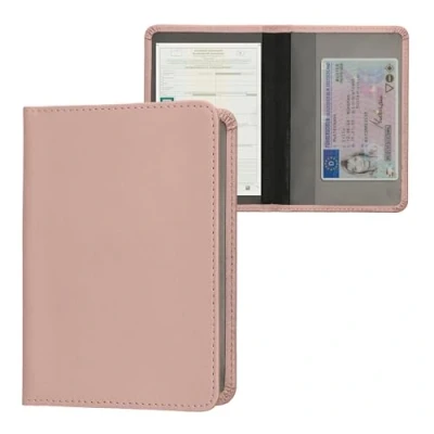 Immagine di kwmobile Custodia in pelle PU per Libretto Circolazione Auto Cover Portalibretto con Scomparti Tessere Patente Foderina Porta Documenti oro rosa