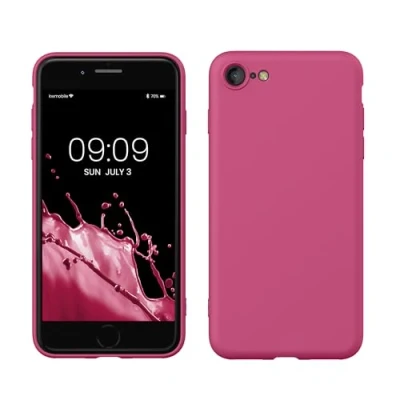 Immagine di kwmobile Custodia Compatibile con Apple iPhone SE (2022) / (2020) 8 7 Cover Back Case per Smartphone in Silicone TPU Protezione Gommata rosa lampone