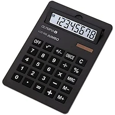 Immagine di Olympia 908 Calcolatrice tascabile con display LCD, colore: Nero