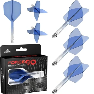Immagine di Mission Darts Force 90 Freccette con sistema integrato di precisione e asta, confezione da 3 alette steli combinati professionali altamente durevoli Standard No.6