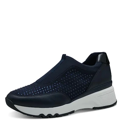 Immagine di MARCO TOZZI Sneakers Slip On Donna senza Lacci con Tacco a Zeppa, Dk.Navy Comb, 39 EU