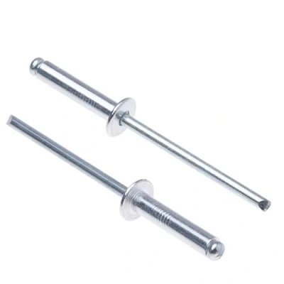 Immagine di 4mm x 8mm Rivetti Ciechi in Lega, Confezione da 50 per Metallo, Rivetto Cieco a Testa Bombata, Corpo Alluminio e Mandrino Acciaio, Pressione Scatto Metallo