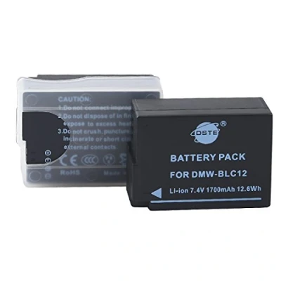 Immagine di DSTE 2pcs DMW BLC12 BLC12E Batteria compatibile con Panasonic Lumix DMC G7, GH2, FZ330, FZ200, FZ200GK, FZ1000