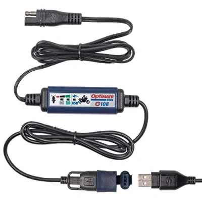Immagine di Optimate TecMate USB O 108, Caricabatterie in Linea Smart 3300 mA, con modalità Stand by e Monitor della Batteria del Veicolo