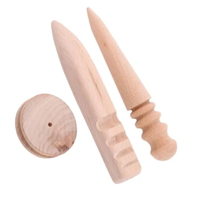 Immagine di Legno artigianale in Pelle utensili Edge Slicker Multi Size Burnisher Leather Craft Attrezzo artigianale(3 1 Set)