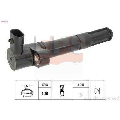 Immagine di EPS 1.970.442 Bobina d&#039;accensione con cappuccio candela accensione FIAT: Panda II Hatchback, Grande Punto 500 LANCIA: Ypsilon