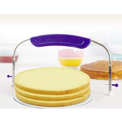 Immagine di Accessorio per Tagliare Torte, 9 Altezze Diverse, Acciaio Inossidabile Premium Uso Alimentare, a Doppio Filo e livellare Regolabile, 30 x 16,5 cm