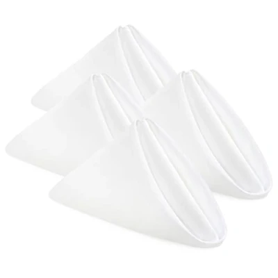 Immagine di KICHLY tovaglioli di Stoffa Confezione da 24, riutilizzabili Morbidi e Confortevoli Ideali per Eventi Uso Regolare a casa, Poliestere (Bianco, 50 x cm)