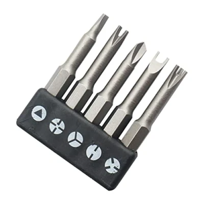 Immagine di 5 pezzi Set di cacciaviti a forma speciale 50 mm U Y Croce interna tre punti cacciavite Bit Tool Drill trapano