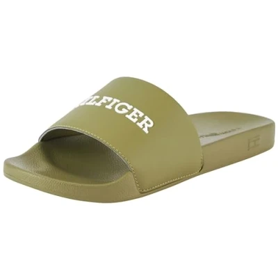 Immagine di Tommy Hilfiger Raised Pool Slide FM0FM05022, Ciabatta Uomo, Verde (Mash Green), 40 EU
