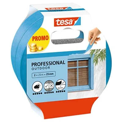 Immagine di tesa Nastro per mascherature da Esterni adesivo sottile precise all&#039;aperto, resistente ai raggi UV e alle intemperie 2x 25 m x mm
