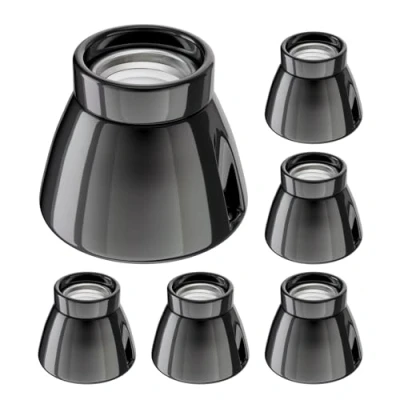 Immagine di ledscom.de 6 pezzi Plafoniera/porta lampada MINZ, porcellana, nero lucido, 1x E27 max. 300W