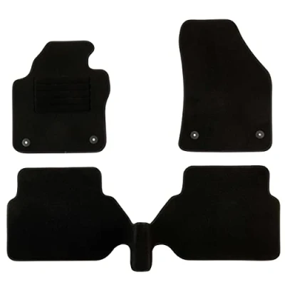 Immagine di DBS 1763215 Tappetini Auto Su Misura pianale 3 Pezzi Antiscivolo Moquette nera 900g/m² Finitura Velluto Gamma Star