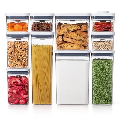 Immagine di OXO Good Grips Set di contenitori Pop, 10 Pezzi, Plastica, Bianco