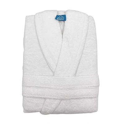 Immagine di Alpes Blanc Accappatoio con collo scialle in cotone e bambù, 450 g/m², bianco, L