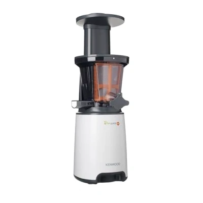 Immagine di Kenwood JMP400WH PureJuice Estrattore di succo a Freddo, Centrifuga Slow Juicer con passino, funzione risciacquo, salvagoccia, contenitore raccogli polpa 1,3L, 1L, Bianco