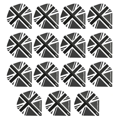 Immagine di RED DRAGON Hardcore XT Nero Union Jack Volo Dart Standard di Spessore Extra 5 Set per Confezione (15 Voli in Totale)