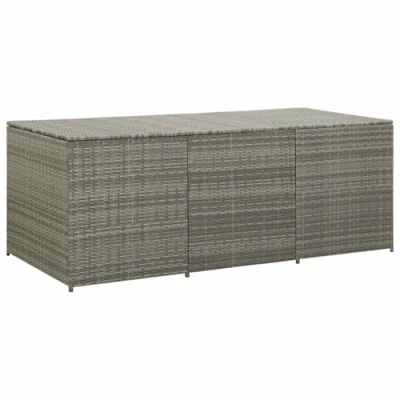 Immagine di vidaXL Baule da Giardino Rivestimento Impermeabile Robusto Elegante Rustico Cassa Contenitore per Esterni Cassapanca in Polyrattan Grigio