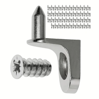 Immagine di Supporto Mensola D5, 48 pz, Reggimensole per Fori Ø 5 mm, Ogni Tipo di Mensole, in Metallo, Antiruggine, Accessori Ripiani, Supporti Mensole e Mobili, Perni pins