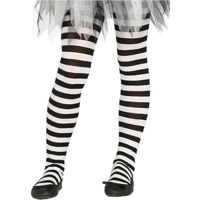 Immagine di Fartoni Collant A Strisce Bianche E Nere O Collant. Tayas Per Costumi Di Halloween. Accessori Complementi I