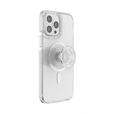 Immagine di PopSockets: PopCase compatibile con Magsafe Custodia per iPhone 13 Pro Max Supporto PopGrip Slide Riposizionabile e Impugnatura Top Intercambiabile Clear
