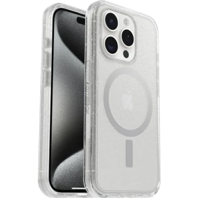Immagine di Otterbox Symmetry Clear Backcover per cellulare Apple iPhone 15 Pro Trasparente, Stardust Compatibile con MagSafe