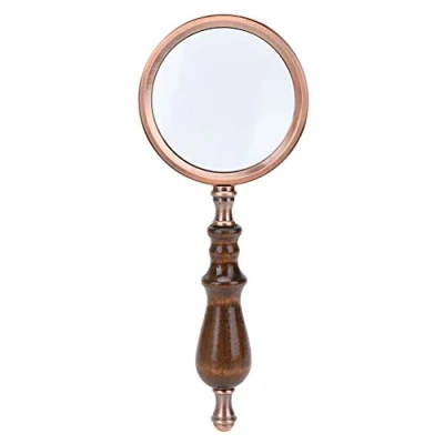 Immagine di Lente d&#039;ingrandimento per ispezione della lettura con manico in legno staccabile 10X lega di zinco Alto ingrandimento gli anziani Degenerazione maculare