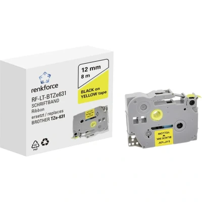 Immagine di Cassetta nastro Renkforce RF LT BTZe631 Compatibile sostituisce Brother TZe 631 12 mm Colore Nastro: Giallo carattere: Nero 8 m