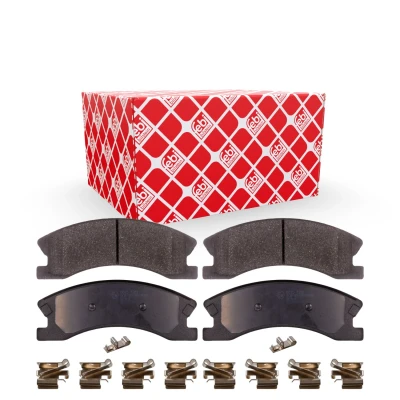 Immagine di FEBI BILSTEIN 116372 Kit pastiglie freno Assale anteriore con segnalatore acustico usura lamierino anticigolío, materiale di fissaggio