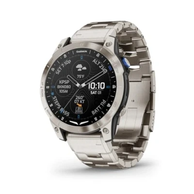 Immagine di Garmin D2 Mach 1 Aviator Smartwatch with Vented Titanium Bracelet Bracciale Titanio E Silicone