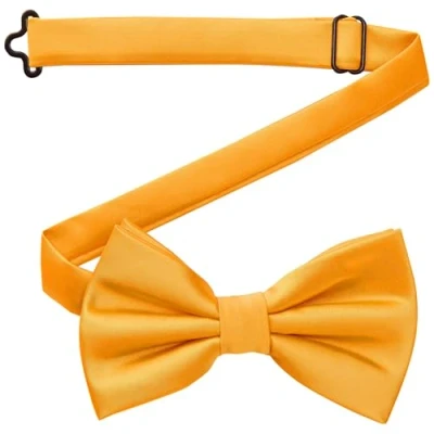 Immagine di DonDon papillon uomo fatto a mano aspetto di seta 12 x 6 cm Ocra gialla