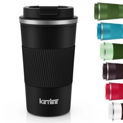 Immagine di KETIEE Tazza Termica Caffe 510ml Termos Caffè da Viaggio per Senza BPA, Isolata Riutilizzabile, Thermoas Coffee Mug to Go in Acciaio Inossidabile